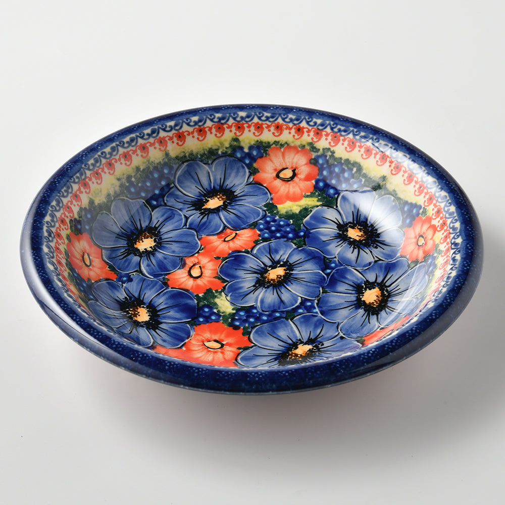 Handmade Polish Pottery Cerraf round deep plate 22cm violet nectar Boleslawiec Ceramics