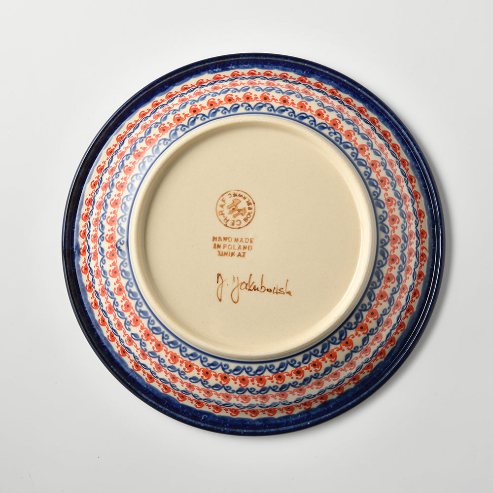 Handmade Polish Pottery Cerraf round deep plate 22cm violet nectar Boleslawiec Ceramics