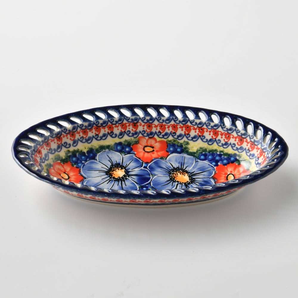 Handmade Polish Pottery Cerraf oval plate 21.5cm violet nectar Boleslawiec Ceramics