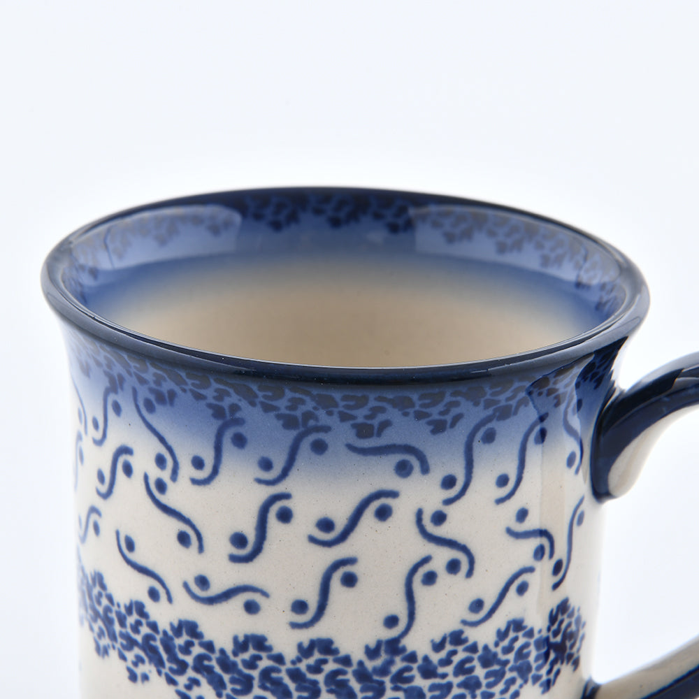 Handmade Polish Pottery Cerral coffee mug 300ml elegant orchid Boleslawiec Ceramics