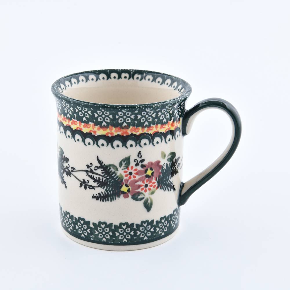 Handmade Polish Pottery Cerraf coffee mug 300ml verdant whisper Boleslawiec Ceramics