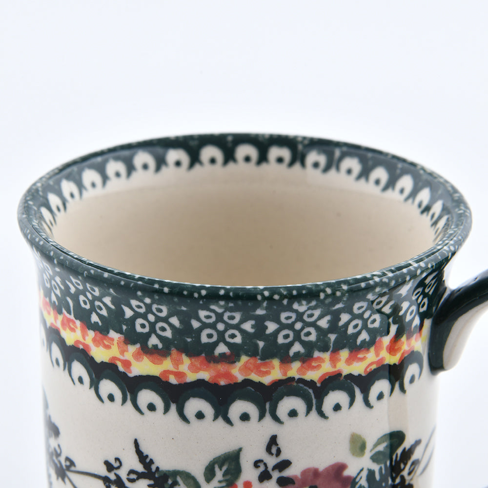 Handmade Polish Pottery Cerraf coffee mug 300ml verdant whisper Boleslawiec Ceramics