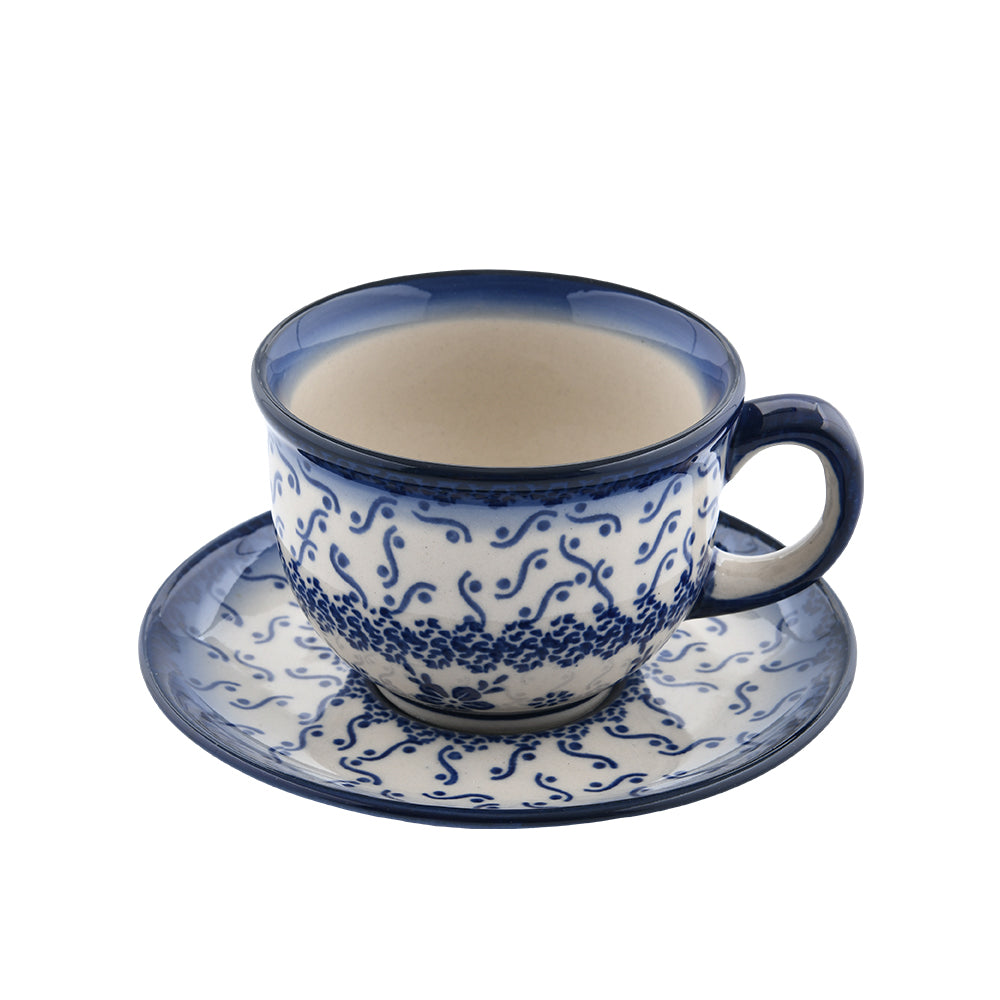 Handmade Polish Pottery Cerraf cup set 200ml elegant orchid Boleslawiec Ceramics