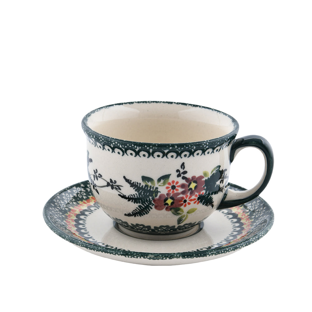 Handmade Polish Pottery Cerraf cup set 200ml verdant whisper Boleslawiec Ceramics