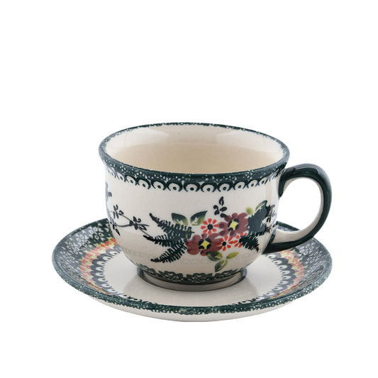 Handmade Polish Pottery Cerraf cup set 200ml verdant whisper Boleslawiec Ceramics