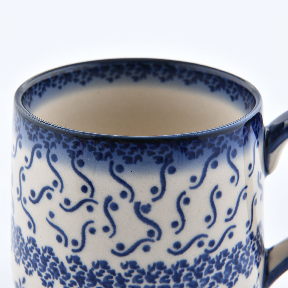 Handmade Polish Pottery Cerraf  bubble mug 300ml elegant orchid Boleslawiec Ceramics