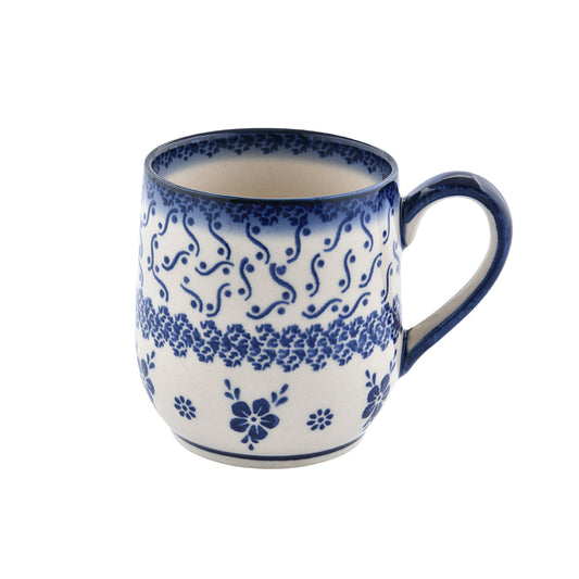 Handmade Polish Pottery Cerraf  bubble mug 300ml elegant orchid Boleslawiec Ceramics