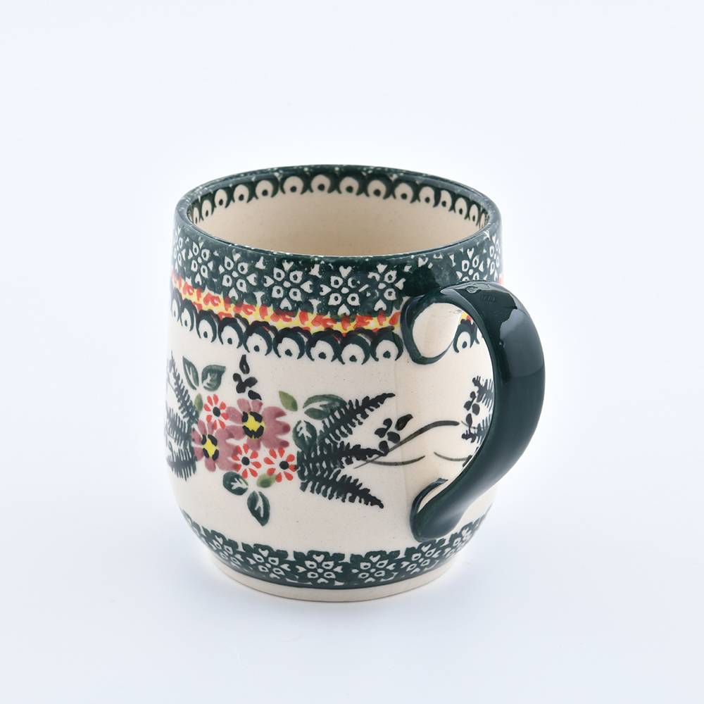Handmade Polish Pottery Cerraf  bubble mug 300ml verdant whisper Boleslawiec Ceramics