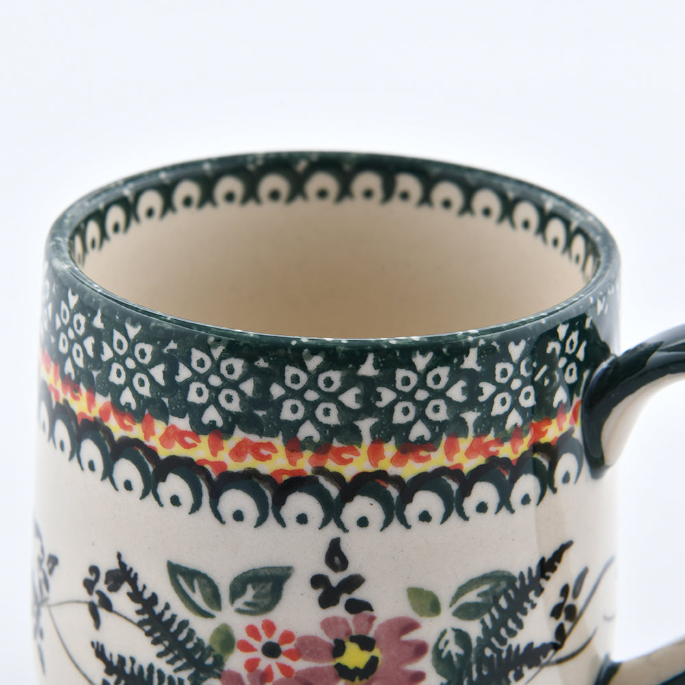 Handmade Polish Pottery Cerraf  bubble mug 300ml verdant whisper Boleslawiec Ceramics