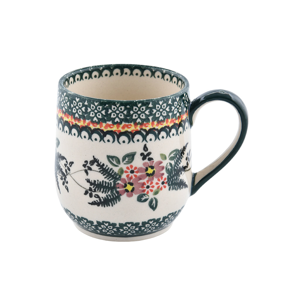 Handmade Polish Pottery Cerraf  bubble mug 300ml verdant whisper Boleslawiec Ceramics