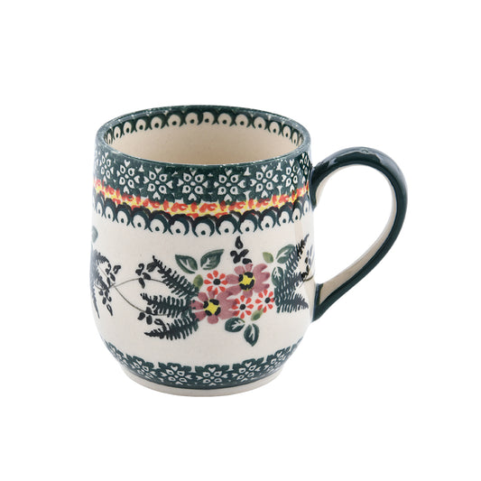 Handmade Polish Pottery Cerraf  bubble mug 300ml verdant whisper Boleslawiec Ceramics