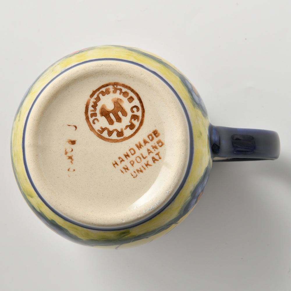Handmade Polish Pottery Cerraf  bubble mug 300ml classic garden Boleslawiec Ceramics