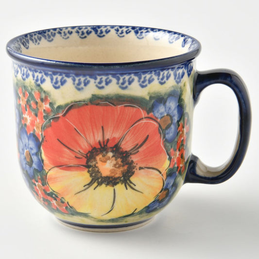 Handmade Polish Pottery Cerraf coffee mug 300ml classic garden Boleslawiec Ceramics