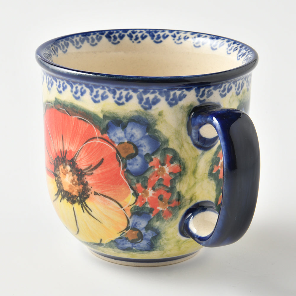 Handmade Polish Pottery Cerraf coffee mug 300ml classic garden Boleslawiec Ceramics