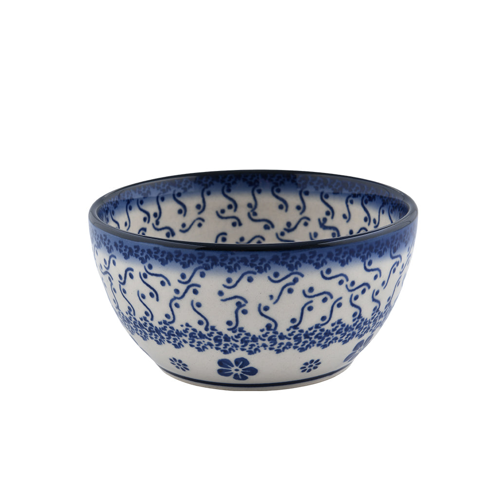 Handmade Polish Pottery Cerraf rice bowl 12cm elegant orchid Boleslawiec Ceramics