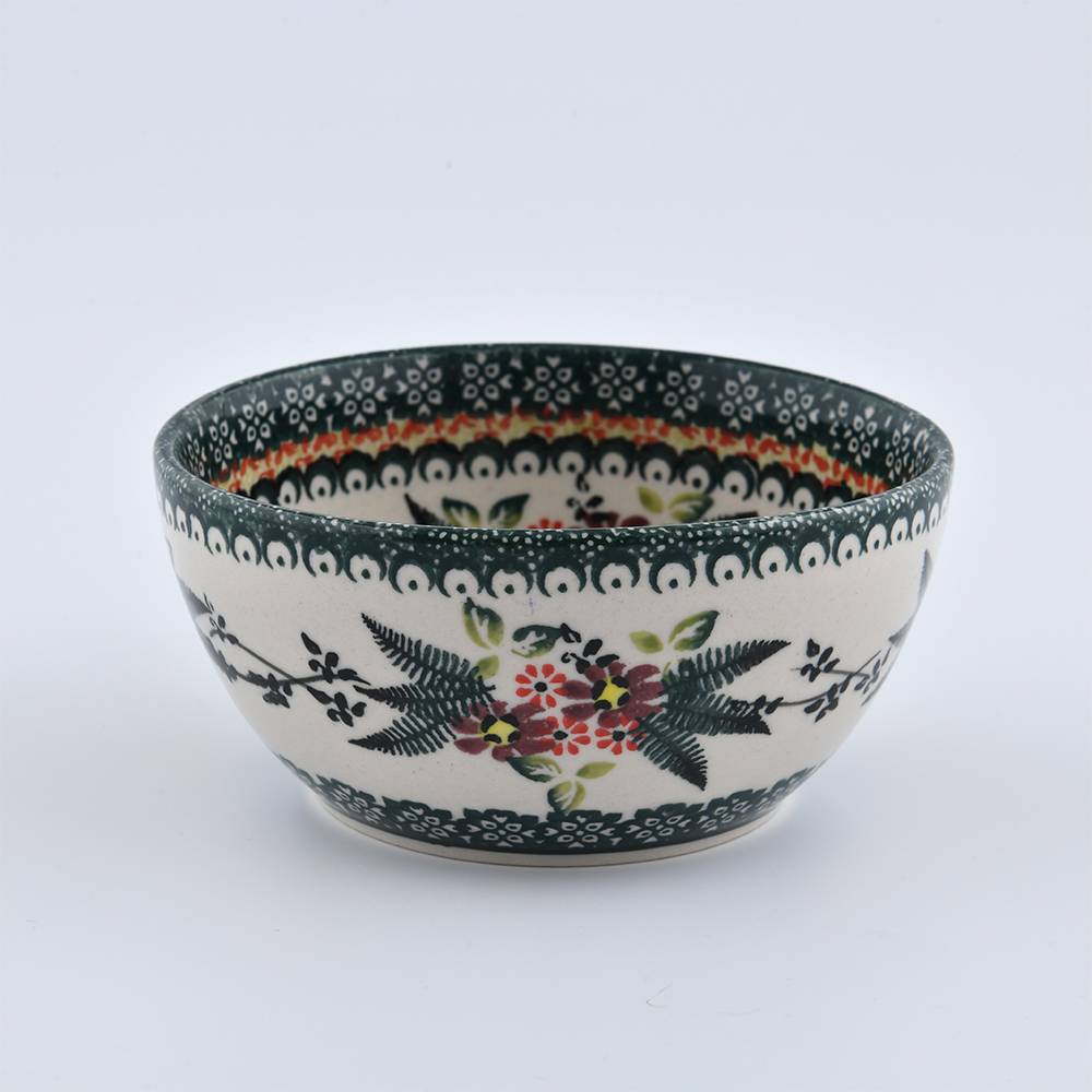 Handmade Polish Pottery Cerraf rice bowl 12cm verdant whisper Boleslawiec Ceramics