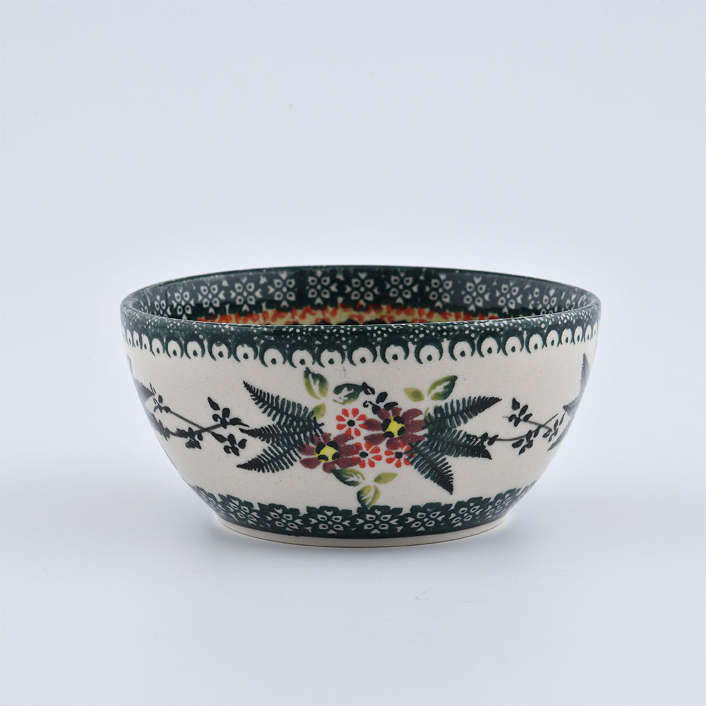 Handmade Polish Pottery Cerraf rice bowl 12cm verdant whisper Boleslawiec Ceramics
