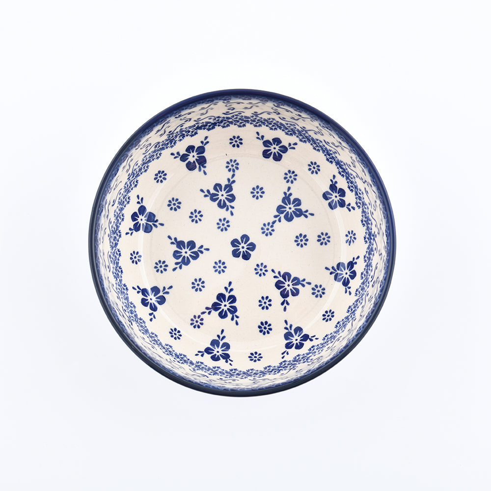 Handmade Polish Pottery Cerraf salad bowl 18cm elegant orchid Boleslawiec Ceramics