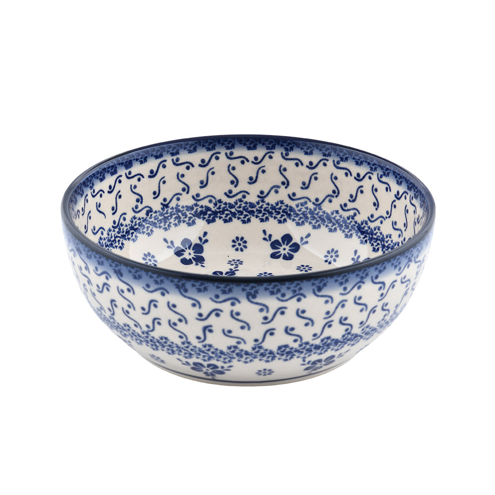 Handmade Polish Pottery Cerraf salad bowl 18cm elegant orchid Boleslawiec Ceramics