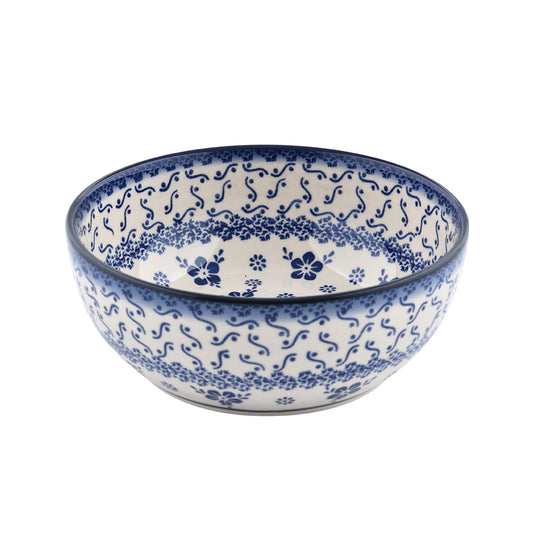 Handmade Polish Pottery Cerraf salad bowl 18cm elegant orchid Boleslawiec Ceramics