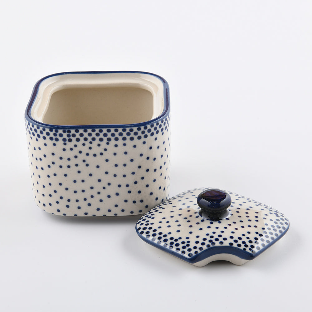 Handmade Polish Pottery Manufaktura sugar container pure dots Boleslawiec Ceramics
