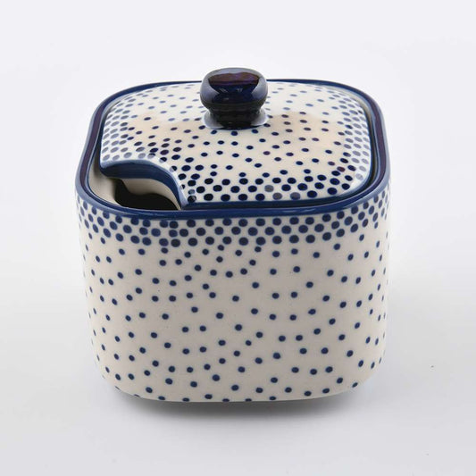 Handmade Polish Pottery Manufaktura sugar container pure dots Boleslawiec Ceramics