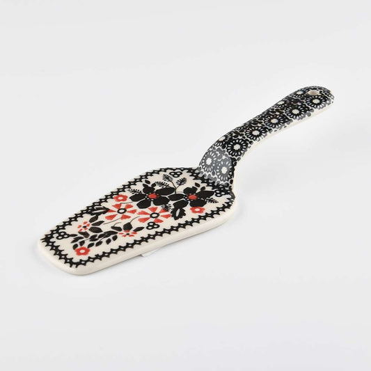 Handmade Polish Pottery Manufaktura cake server midnight christmas Boleslawiec Ceramics