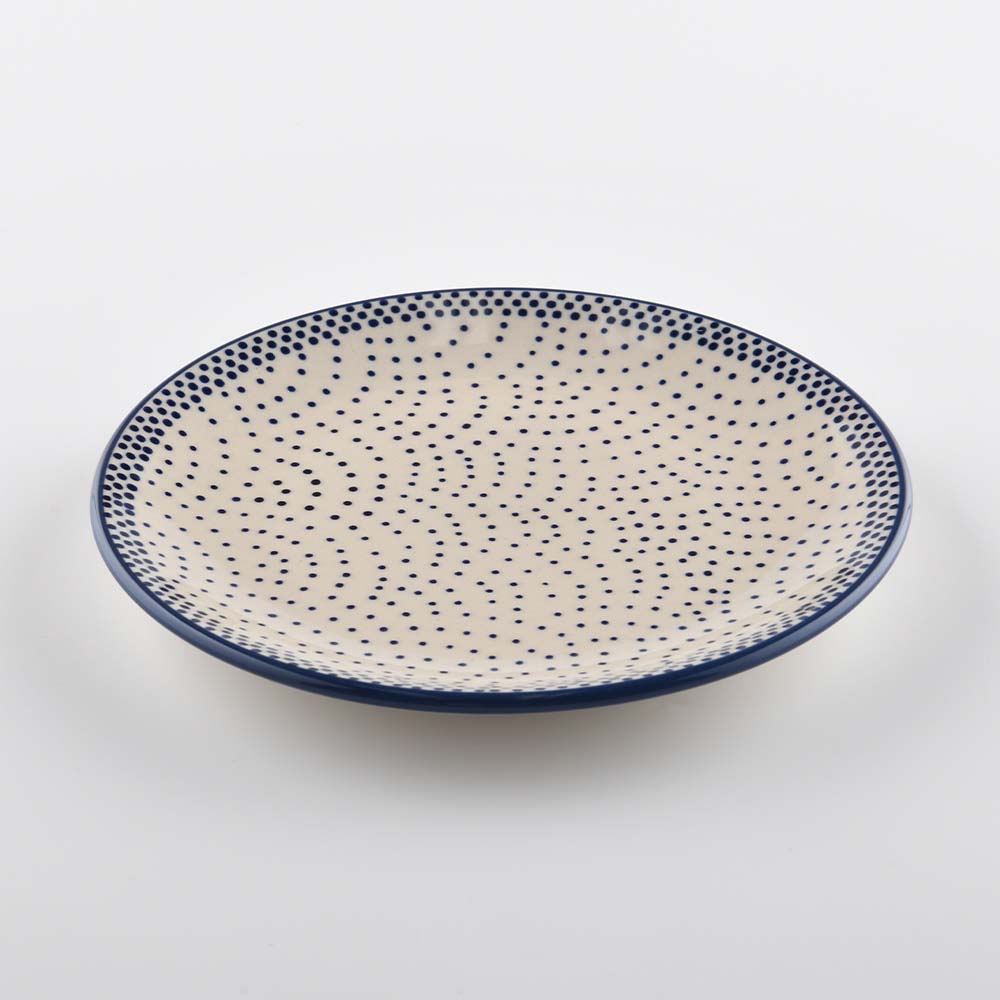 Handmade Polish Pottery Manufaktura round serving plate 18cm pure dots Boleslawiec Ceramics