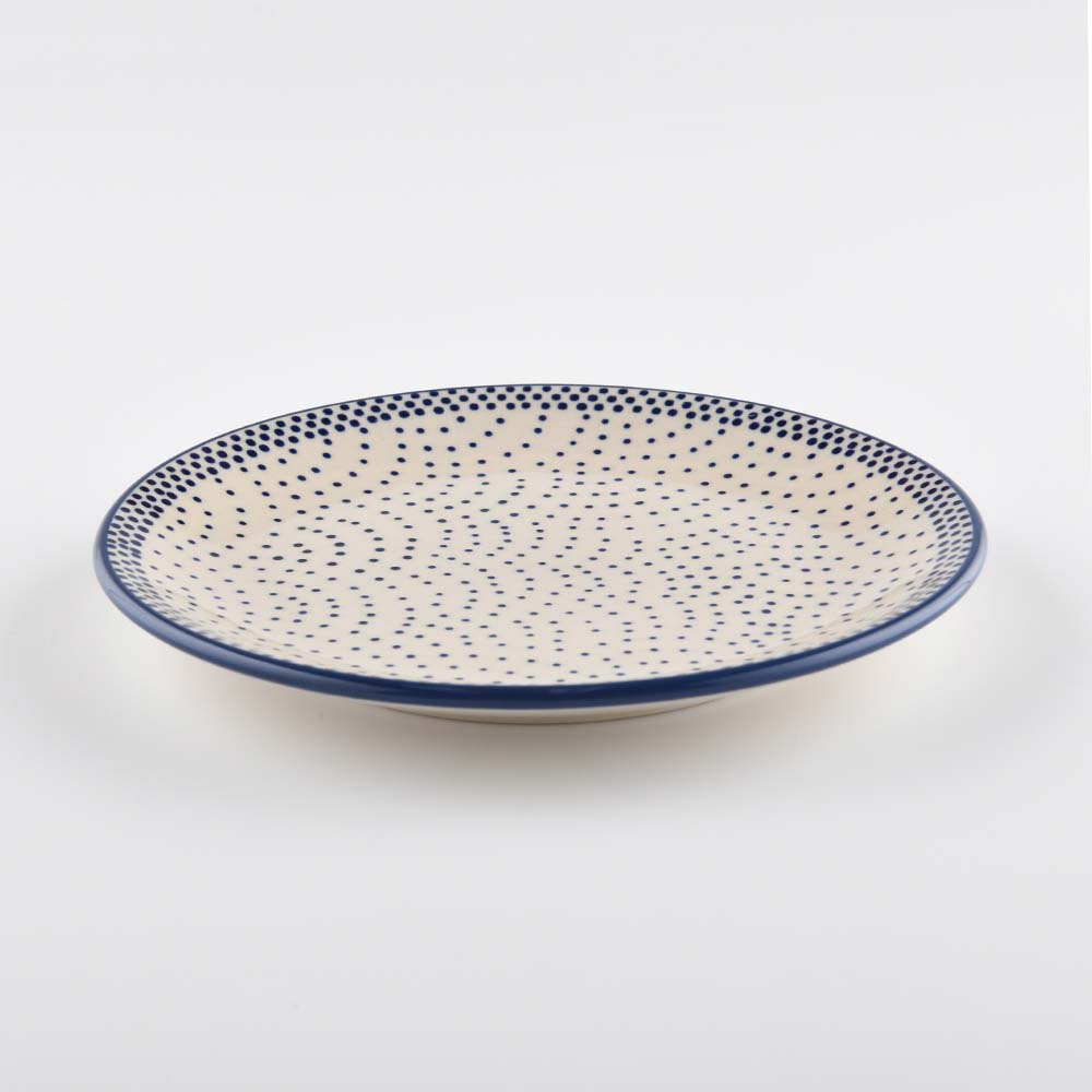 Handmade Polish Pottery Manufaktura round serving plate 18cm pure dots Boleslawiec Ceramics