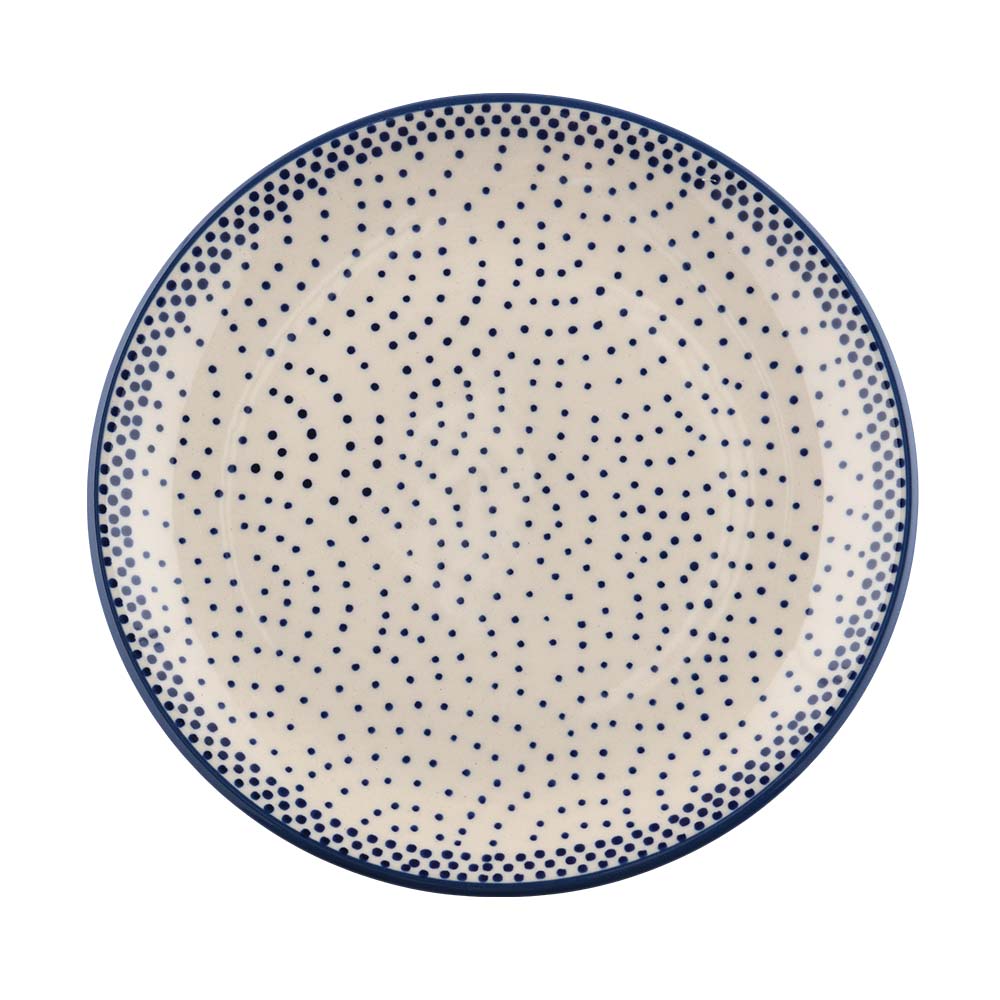 Handmade Polish Pottery Manufaktura round serving plate 18cm pure dots Boleslawiec Ceramics