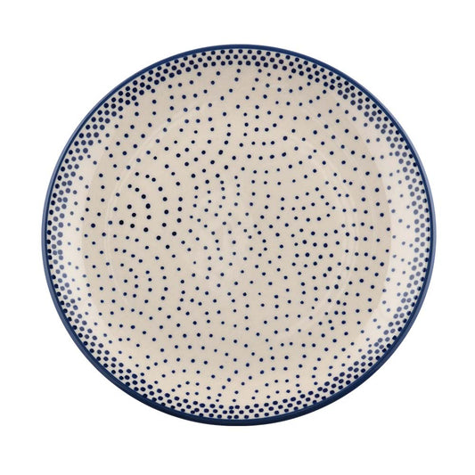 Handmade Polish Pottery Manufaktura round serving plate 18cm pure dots Boleslawiec Ceramics