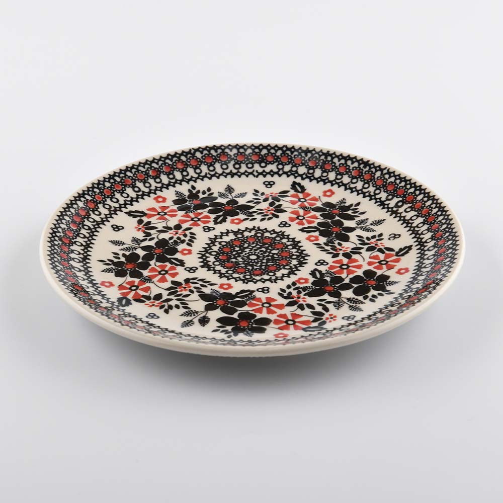 Handmade Polish Pottery Manufaktura round deep plate 21.5cm midnight christmas Boleslawiec Ceramics