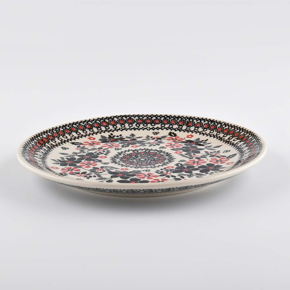 Handmade Polish Pottery Manufaktura round deep plate 21.5cm midnight christmas Boleslawiec Ceramics