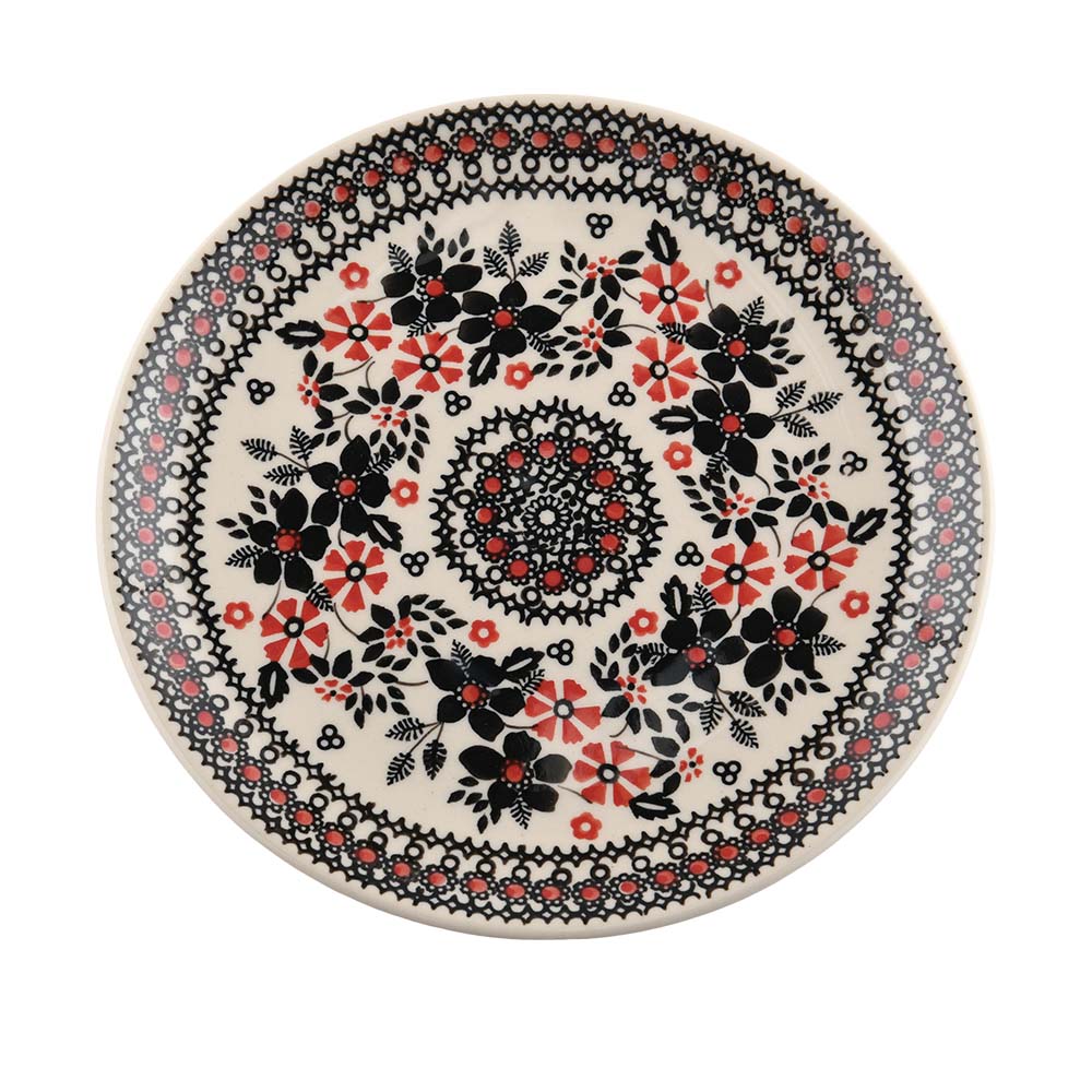 Handmade Polish Pottery Manufaktura round deep plate 21.5cm midnight christmas Boleslawiec Ceramics