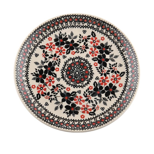 Handmade Polish Pottery Manufaktura round deep plate 21.5cm midnight christmas Boleslawiec Ceramics
