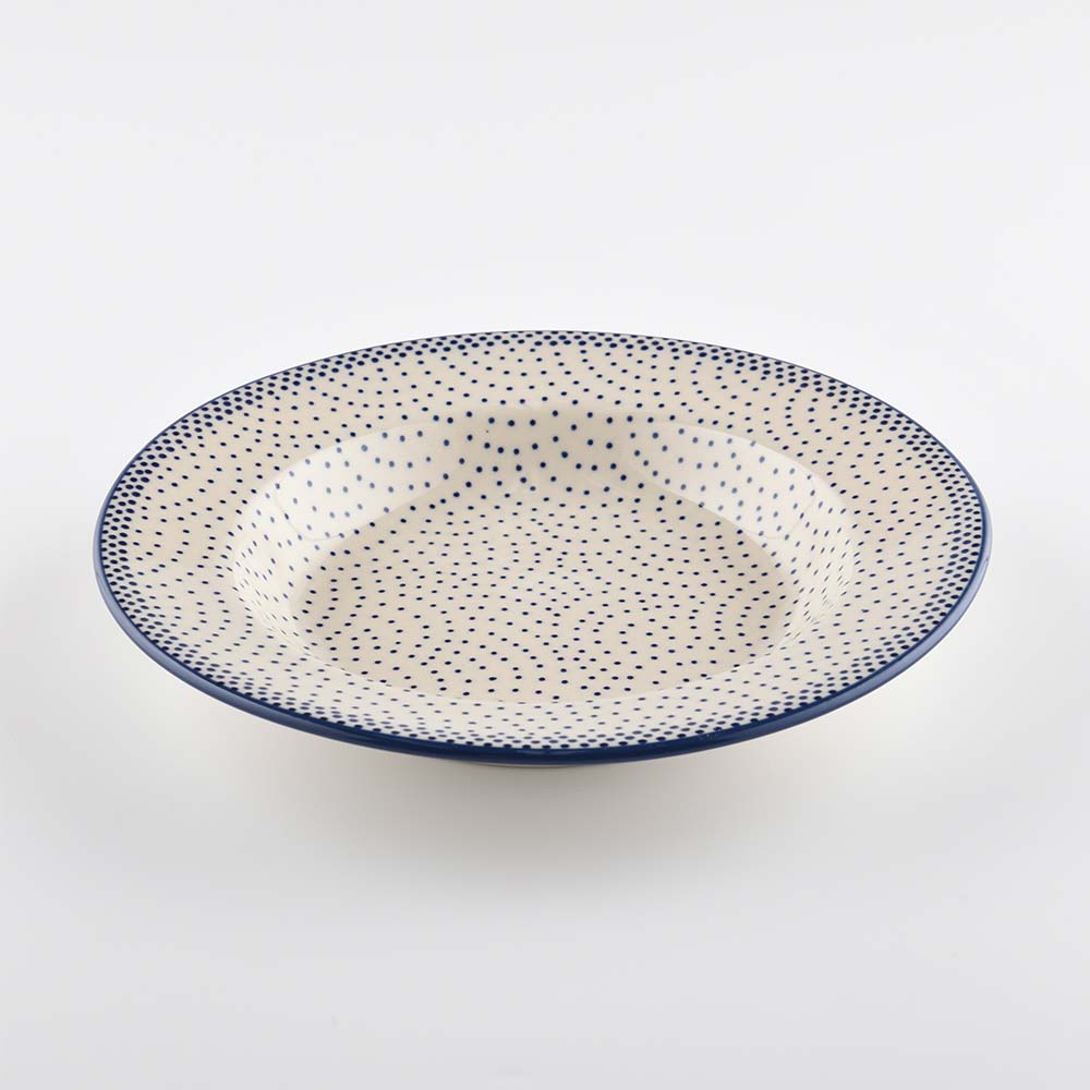Handmade Polish Pottery Manufaktura round deep plate plate 24cm pure dots Boleslawiec Ceramics