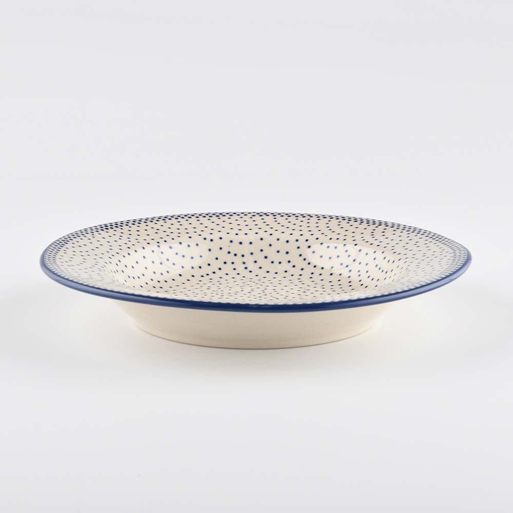Handmade Polish Pottery Manufaktura round deep plate plate 24cm pure dots Boleslawiec Ceramics