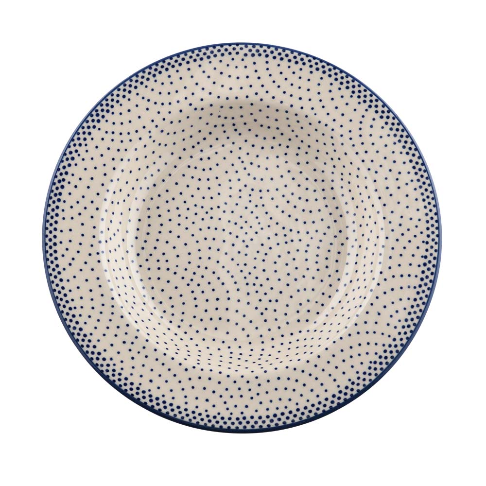 Handmade Polish Pottery Manufaktura round deep plate plate 24cm pure dots Boleslawiec Ceramics