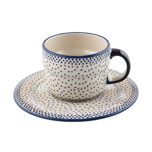 Handmade Polish Pottery Manufaktura cup set 250ml pure dots Boleslawiec Ceramics