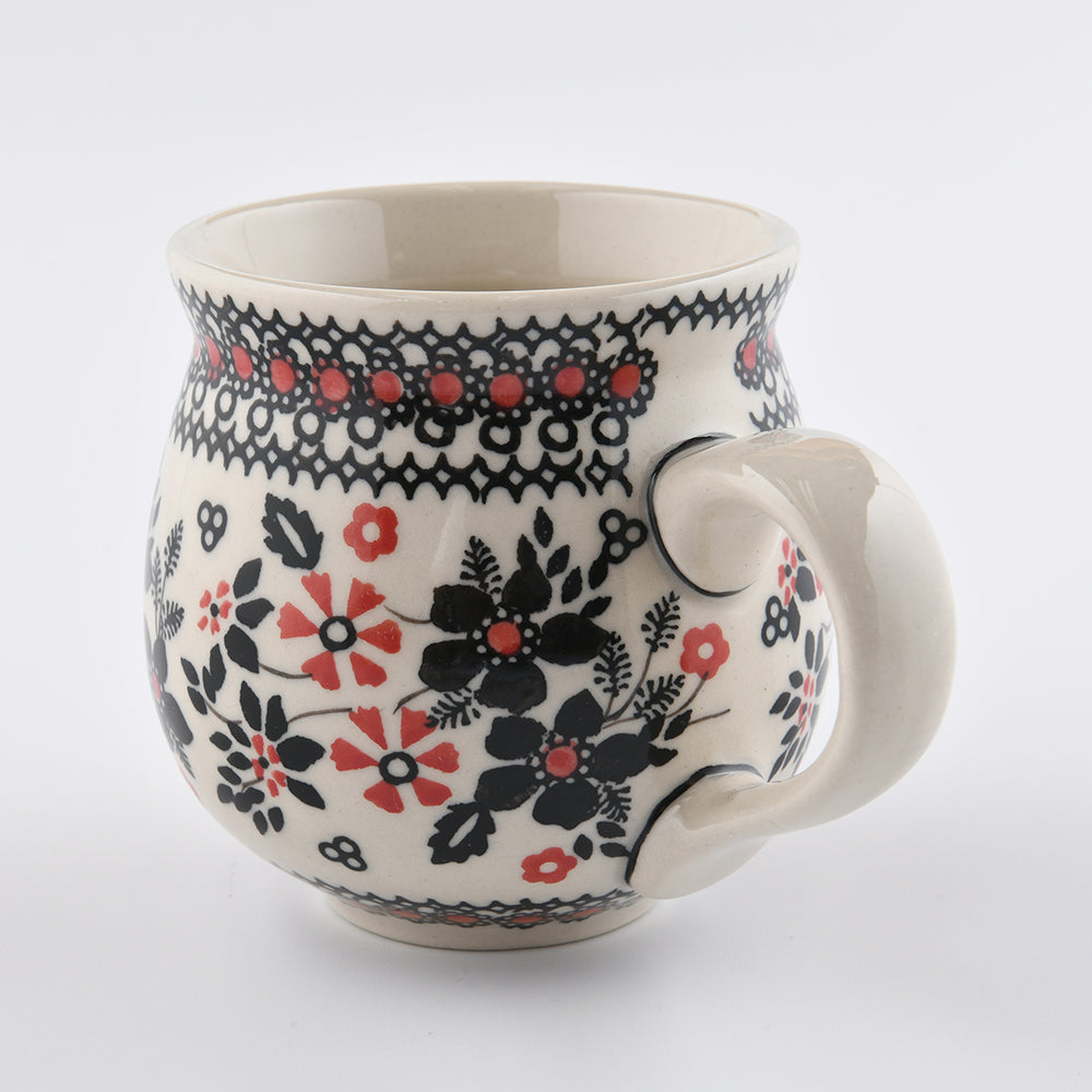 Handmade Polish Pottery Manufaktura bubble mug 350ml midnight christmas Boleslawiec Ceramics