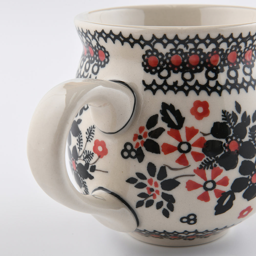 Handmade Polish Pottery Manufaktura bubble mug 350ml midnight christmas Boleslawiec Ceramics