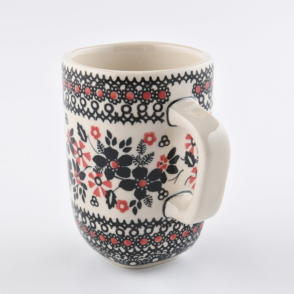Handmade Polish Pottery Manufaktura square mug 350ml midnight christmas Boleslawiec Ceramics