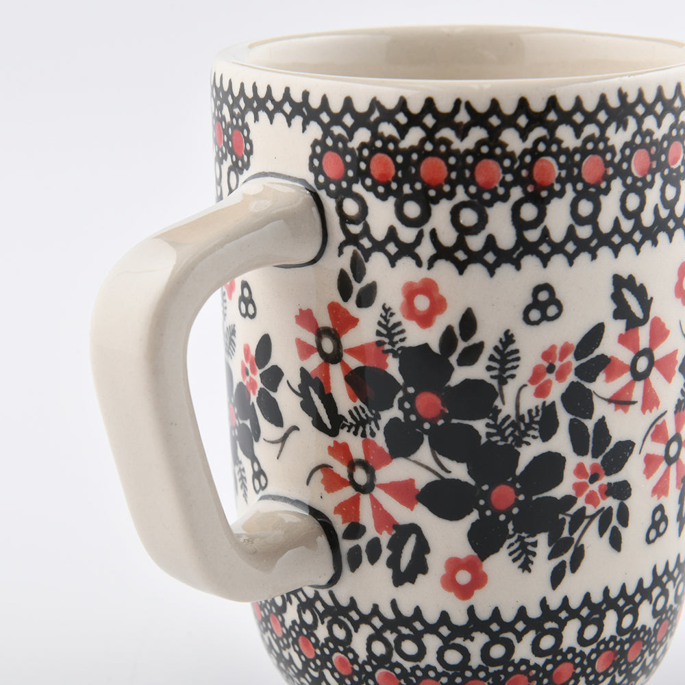 Handmade Polish Pottery Manufaktura square mug 350ml midnight christmas Boleslawiec Ceramics