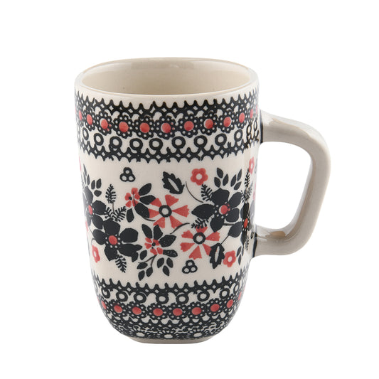 Handmade Polish Pottery Manufaktura square mug 350ml midnight christmas Boleslawiec Ceramics