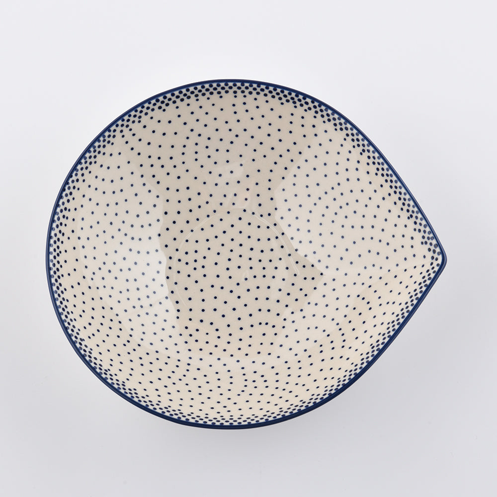 Handmade Polish Pottery Manufaktura teardrop deep plate 23cm pure dots Boleslawiec Ceramics