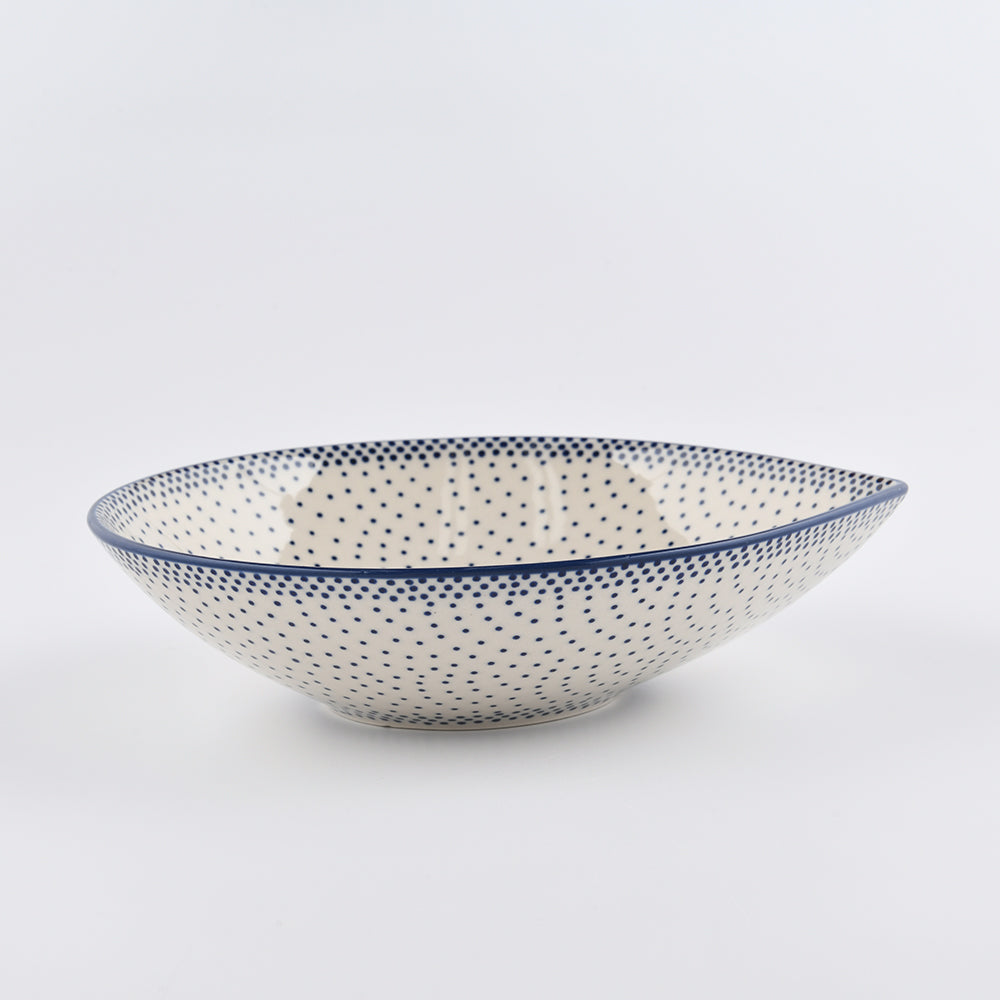 Handmade Polish Pottery Manufaktura teardrop deep plate 23cm pure dots Boleslawiec Ceramics