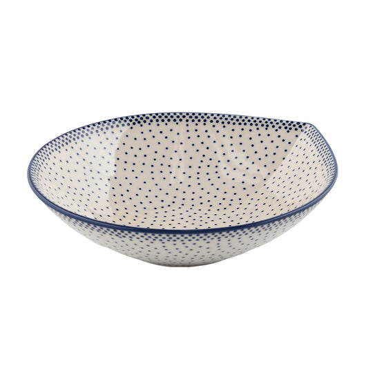 Handmade Polish Pottery Manufaktura teardrop deep plate 23cm pure dots Boleslawiec Ceramics