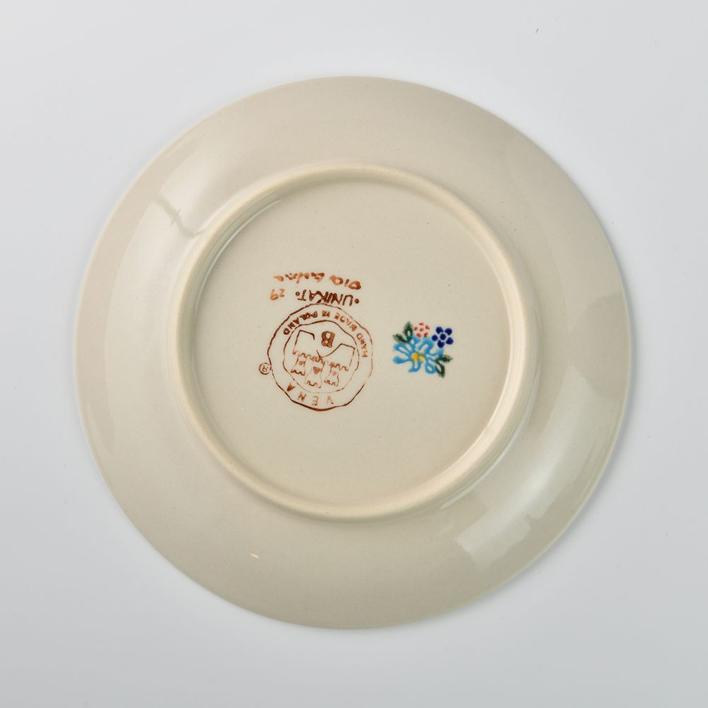 Handmade Polish Pottery Vena round serving plate 19cm floral dream Boleslawiec Ceramics