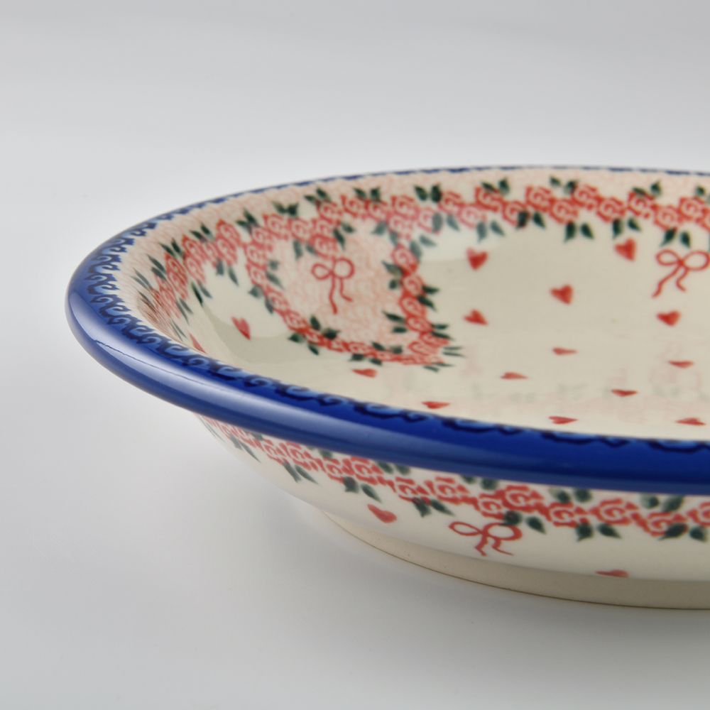Handmade Polish Pottery Vena round deep plate 22cm sweet heart Boleslawiec Ceramics