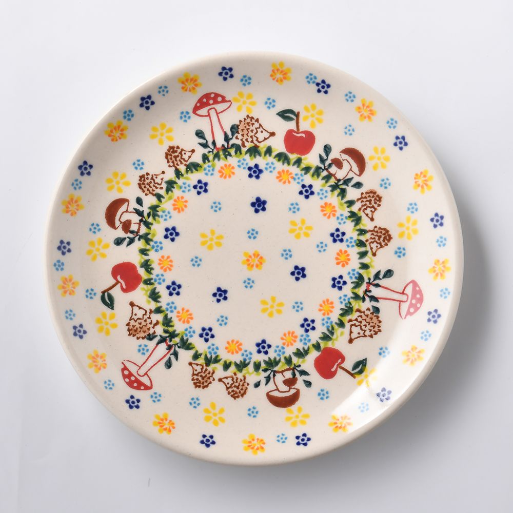 Handmade Polish Pottery Vena round serving plate 19cm lovely dream Boleslawiec Ceramics